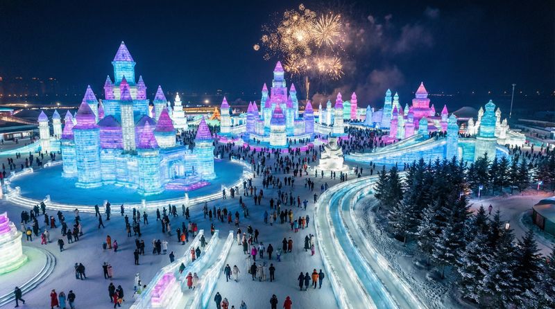 樱花ppt哈尔滨冰雪大世界视频